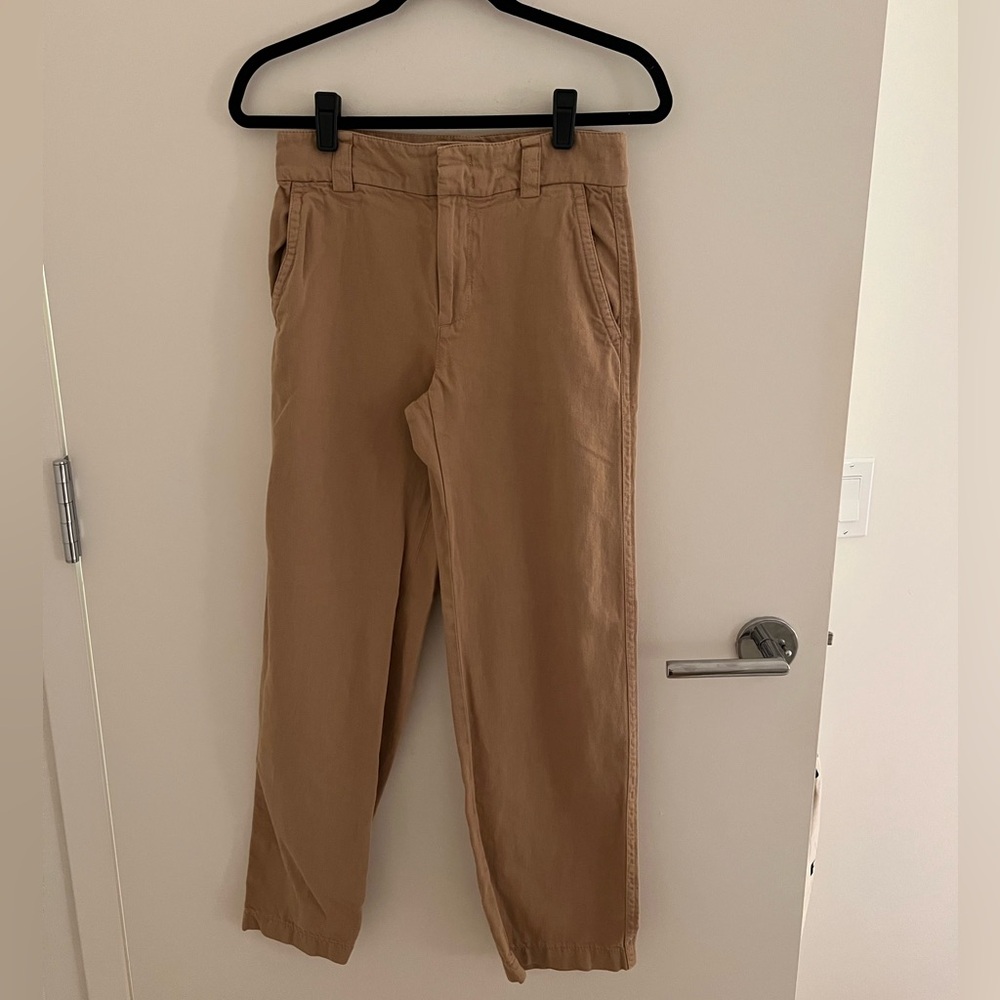 Vince Linen Tan Straight Leg Trouser Pants [Size 0]